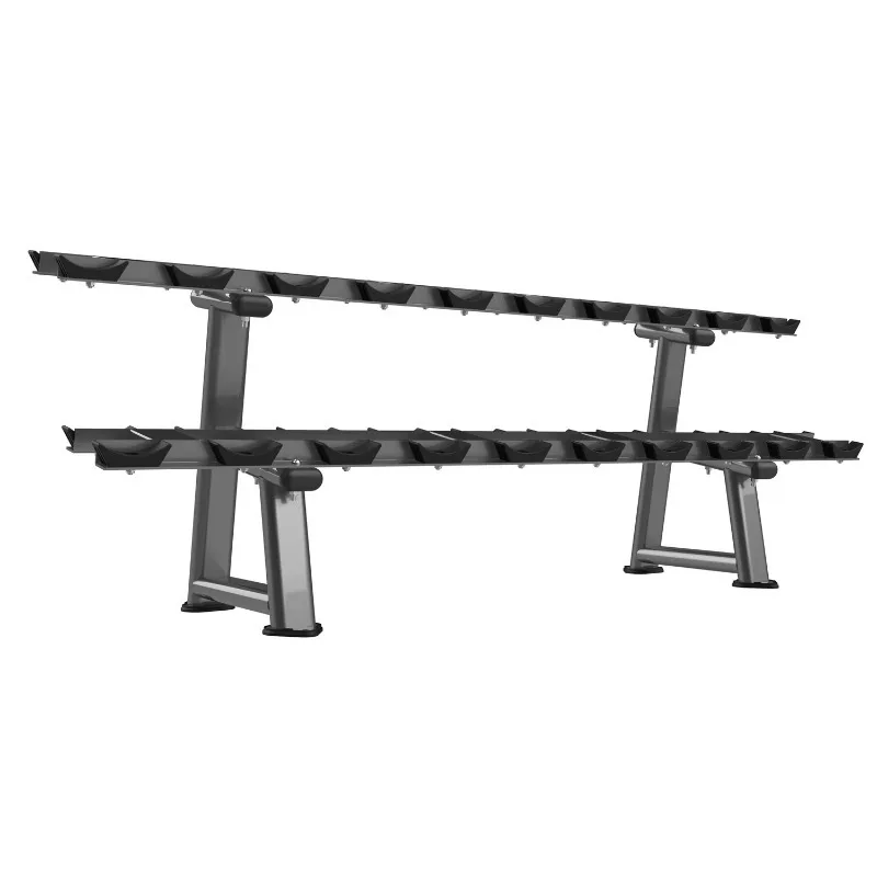 Double-Layer Multifunctional Dumbbell Storage Rack Indoor Use Design Stable Structure For Sports Fitness Training Equipment