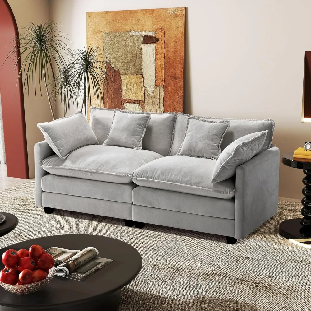 77.6" Modular Sectional Sofa,Loveseat Couch for Living Room, Modern Deep Seat Sofa 2 Seater Chenille Fabric Comfy Cloud Couches
77.6" Modular Sectional Sofa,Loveseat Couch for Living Room, Modern Deep Seat Sofa 2 Seater Chenille Fabric Comfy Cloud Couches