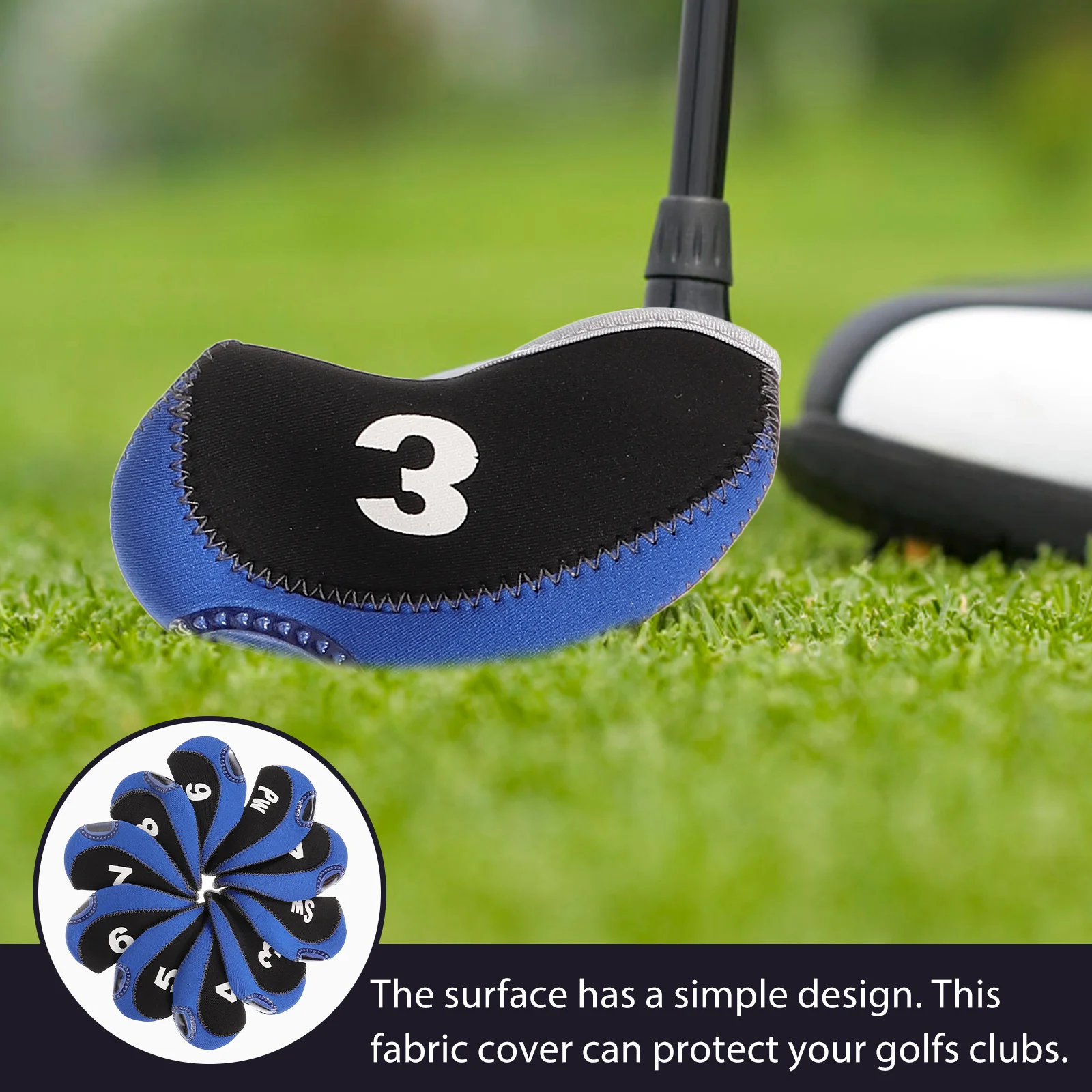 10 Pcs Golf Club Covers Fabric Head Covers For Irons Blue Neoprene Anti Scratch Golfing Supplies Mallet Putter Cover
10 Pcs Golf Club Covers Fabric Head Covers For Irons Blue Neoprene Anti Scratch Golfing Supplies Mallet Putter Cover