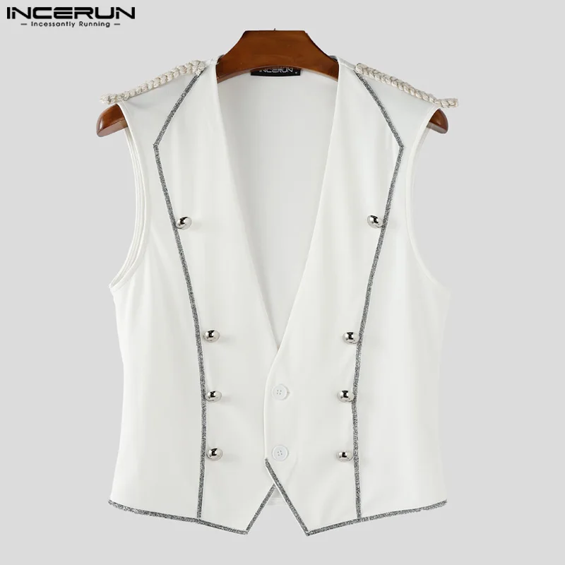 INCERUN Men Vests Patchwork Shiny V Neck Sleeveless Button Casual Male Waistcoats Streetwear 2025 Fashion Leisure Vests S-5XL
INCERUN Men Vests Patchwork Shiny V Neck Sleeveless Button Casual Male Waistcoats Streetwear 2025 Fashion Leisure Vests S-5XL