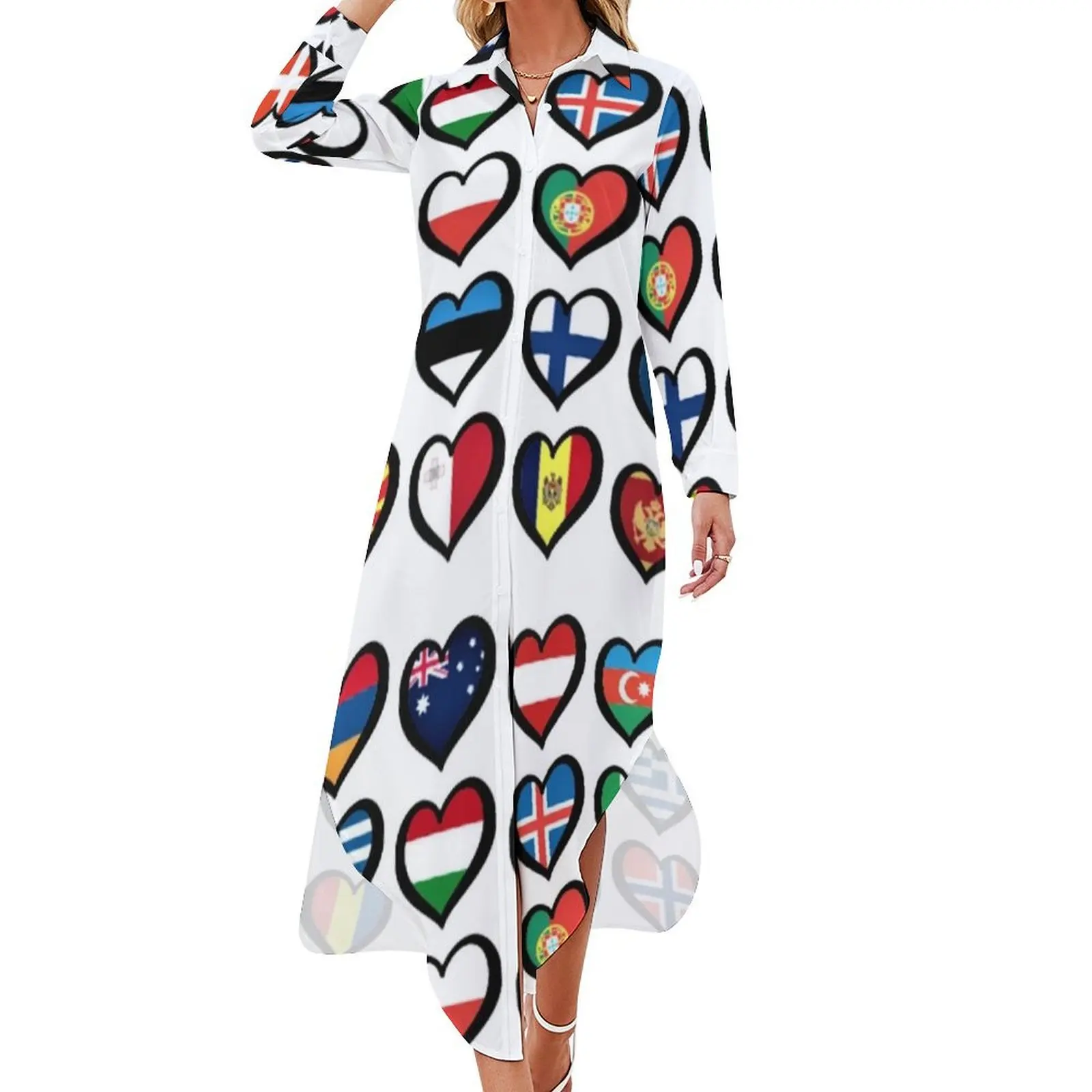 Eurovision Song Contest Flags Hearts ESC EBU Eurofans Long Sleeved Shirt Dress dresses for prom womens clothing prom dress 2024
Eurovision Song Contest Flags Hearts ESC EBU Eurofans Long Sleeved Shirt Dress dresses for prom womens clothing prom dress 2024