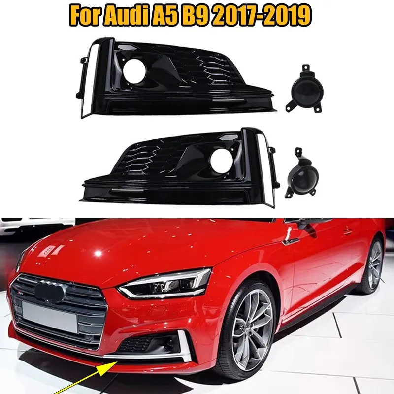 1 Set 5 Style Front Bumper Down Honeycomb Grilles With Fack ACC Fog Lamp Frame Grill For Audi A5 B9 2017 2018 2019 2020
1 Set 5 Style Front Bumper Down Honeycomb Grilles With Fack ACC Fog Lamp Frame Grill For Audi A5 B9 2017 2018 2019 2020