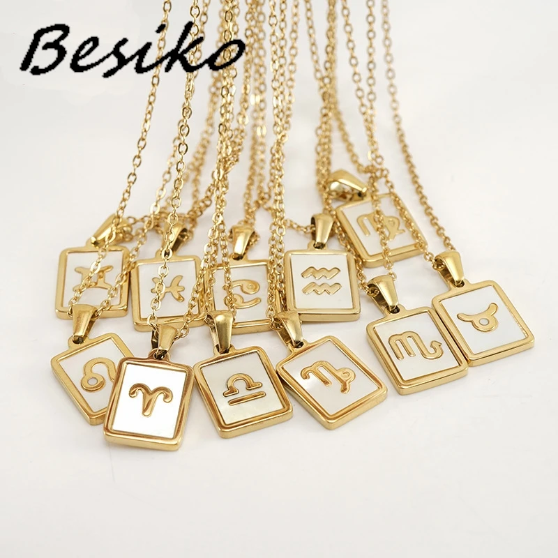 Besiko 12 Constellation Pendants Necklace Female Stainless Steel Shell Pendant Chain Women Jewelry Aries Taurus Leo Scorpius
Besiko 12 Constellation Pendants Necklace Female Stainless Steel Shell Pendant Chain Women Jewelry Aries Taurus Leo Scorpius