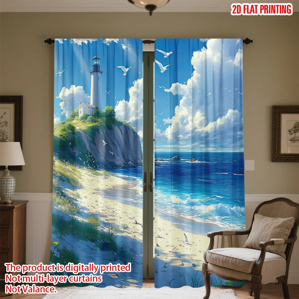 2D flat printing 2pcs Drapes Lighthouse by the Sea Digital Printed Polyester Drapes Seasonal Party & Holiday Decor Use for
2D flat printing 2pcs Drapes Lighthouse by the Sea Digital Printed Polyester Drapes Seasonal Party & Holiday Decor Use for