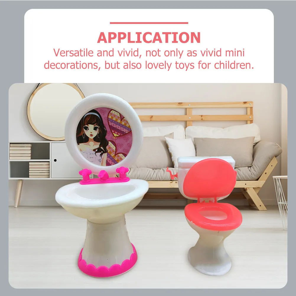 1Set Exquisite Mini Bathroom Furniture Set Compact Realistic Wash Basin Toilet Seat for Dollhouse Mini House Decoration Gift
1Set Exquisite Mini Bathroom Furniture Set Compact Realistic Wash Basin Toilet Seat for Dollhouse Mini House Decoration Gift