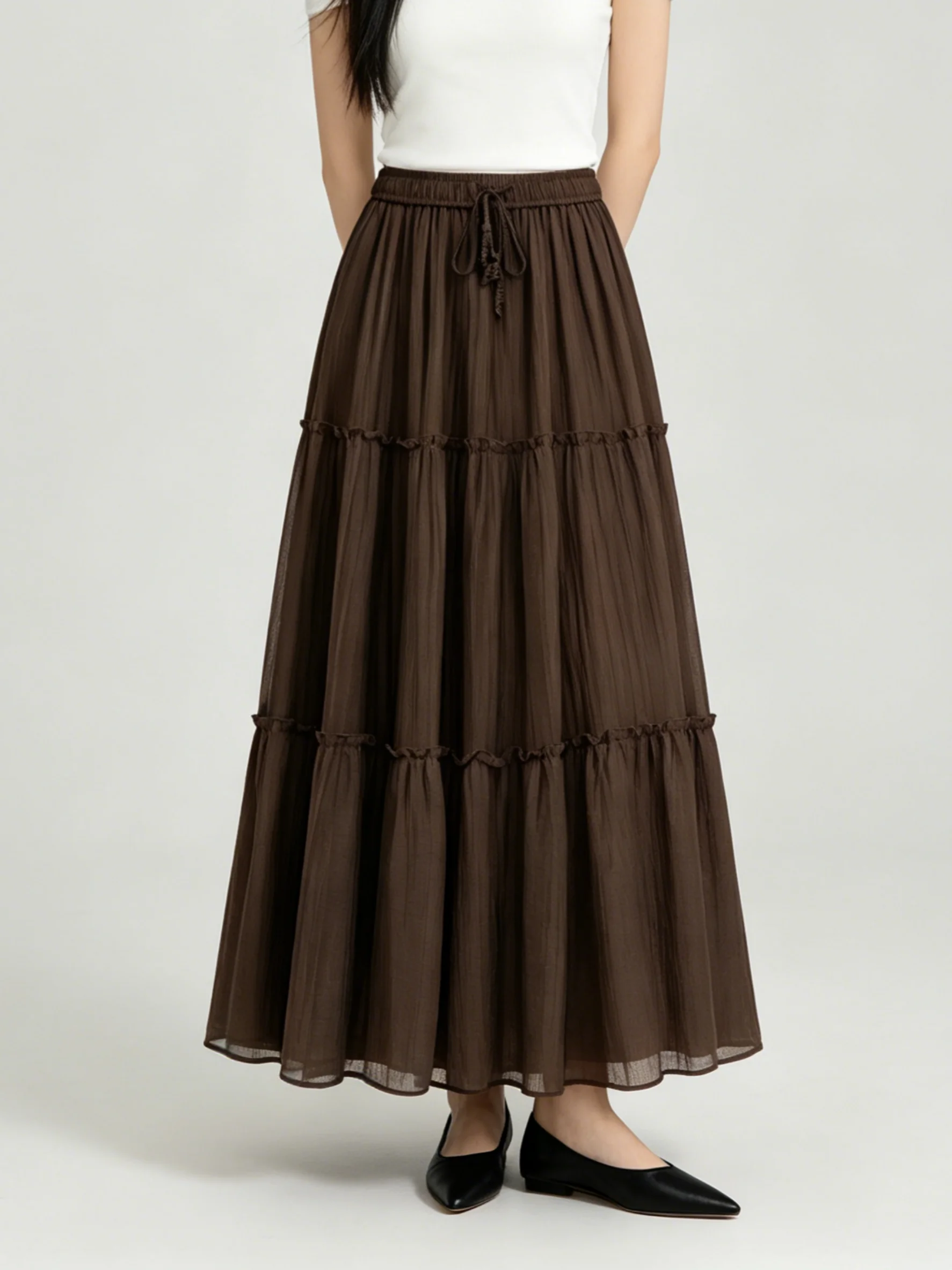 Summer Korean Style Simple Gentle Wooden Loose Draped Slimming Half Skirt Elegant Long Dress Casual mid Waist A-Line Skirt
Summer Korean Style Simple Gentle Wooden Loose Draped Slimming Half Skirt Elegant Long Dress Casual mid Waist A-Line Skirt