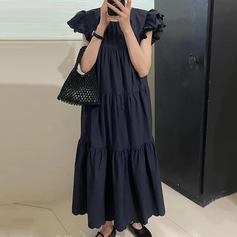2023 summer temperament round collar fold administrative levels feels loose feifei sleeve over-the-knee long dress is female
2023 summer temperament round collar fold administrative levels feels loose feifei sleeve over-the-knee long dress is female