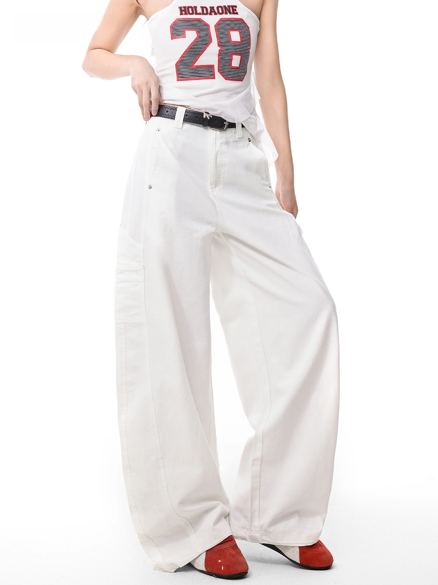 Women's Casual Cotton Work Pants Loose Design Wide Leg Pants Trousers White Color Versatile Drawstring Elastic Waist Design
Women's Casual Cotton Work Pants Loose Design Wide Leg Pants Trousers White Color Versatile Drawstring Elastic Waist Design