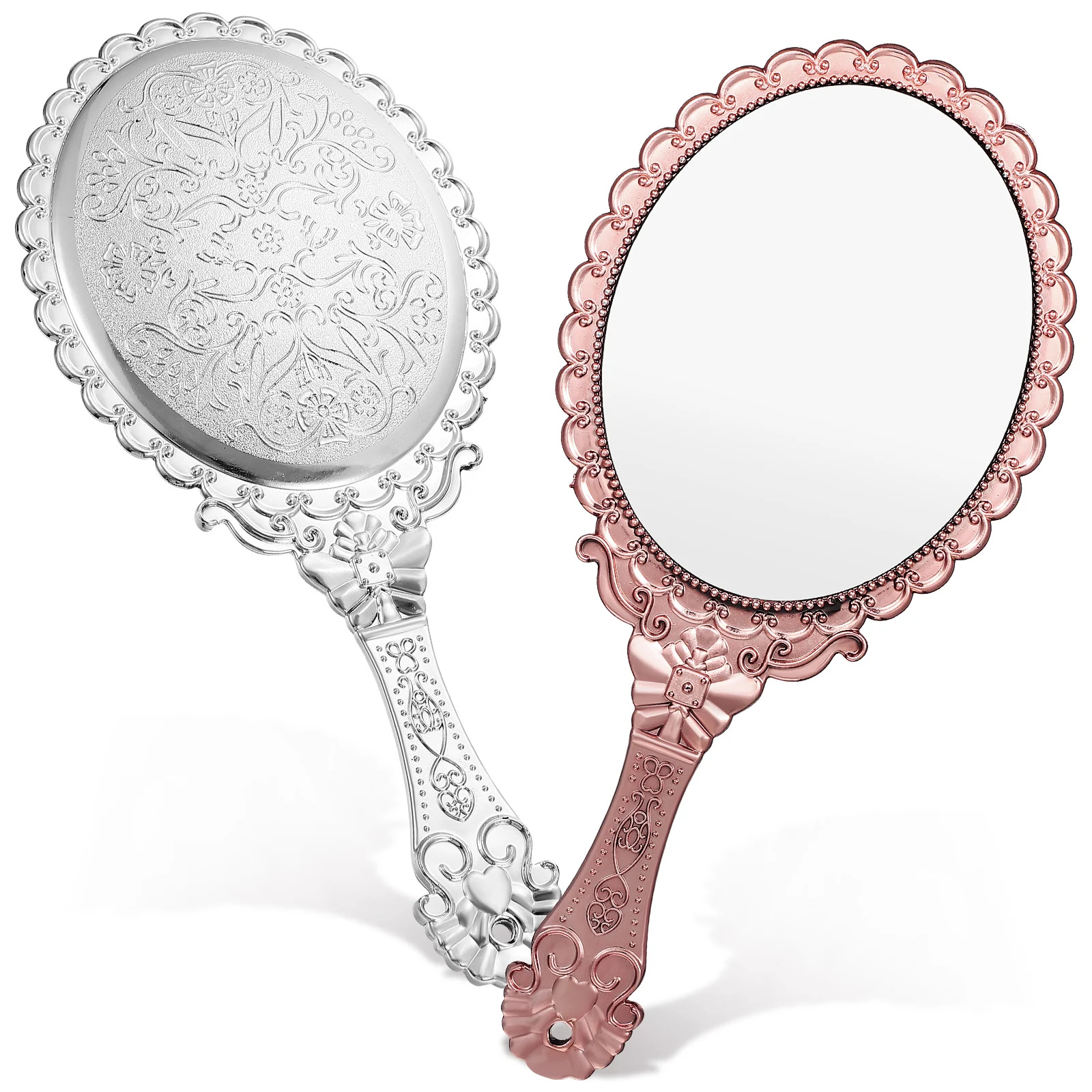 2 Pcs Mirror with Handle Portable Makeup Decorated Handheld Vintage Mirrors for Women
2 Pcs Mirror with Handle Portable Makeup Decorated Handheld Vintage Mirrors for Women