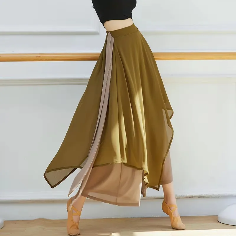 Chiffon Women Classical Dance Pants Dancer Practice Performance Chinese Fluttering Loose Skirt Wide Leg Loose Flowy Costume
Chiffon Women Classical Dance Pants Dancer Practice Performance Chinese Fluttering Loose Skirt Wide Leg Loose Flowy Costume