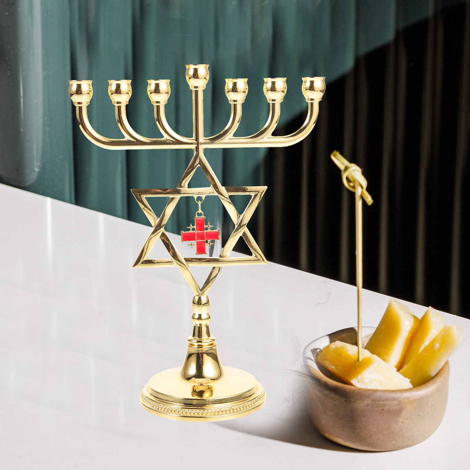 Seven Headed Candlestick Golden Branch Stand Menorahs Hanukkah Decor Festival Candelabrum Tabletop Ornament Home Desktop
Seven Headed Candlestick Golden Branch Stand Menorahs Hanukkah Decor Festival Candelabrum Tabletop Ornament Home Desktop