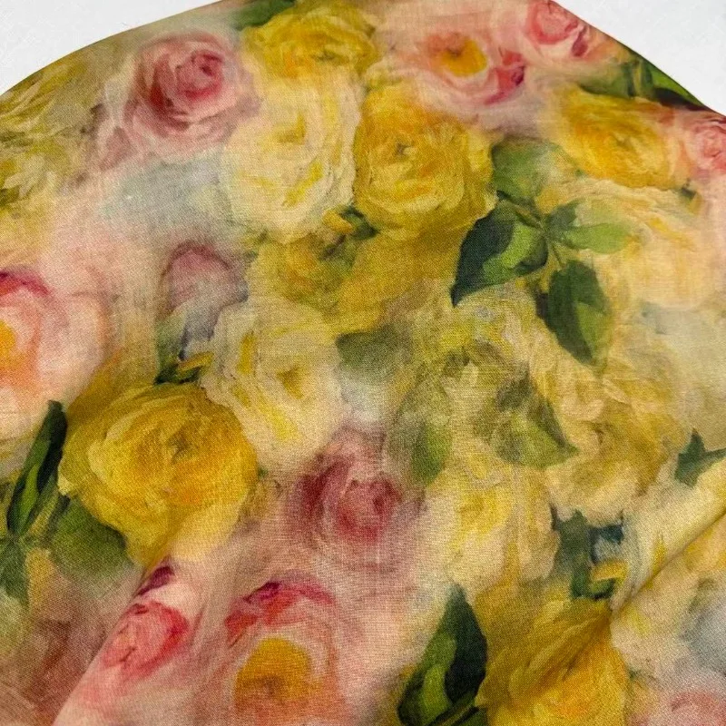 1meter Ramie Digital Print Fabric Vintage Rose Oil Painting Style Lightweight Breathable Spring Summer Women Qipao DIY Sewing
1meter Ramie Digital Print Fabric Vintage Rose Oil Painting Style Lightweight Breathable Spring Summer Women Qipao DIY Sewing