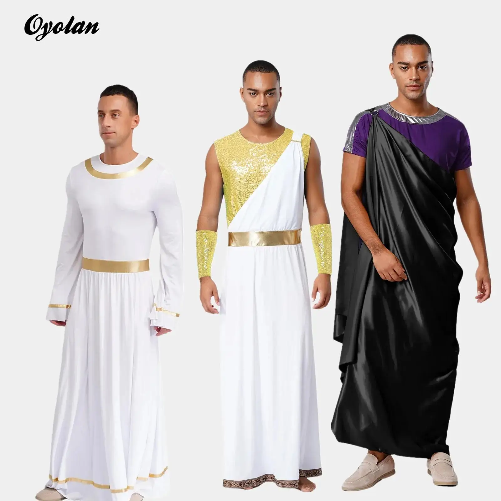 Men Praise Worship Robe Roman Greek Cosplay Halloween Outfits Long Sleeve High Waist Gold Loose Robe Church Costume Pray Costume 
Men Praise Worship Robe Roman Greek Cosplay Halloween Outfits Long Sleeve High Waist Gold Loose Robe Church Costume Pray Costume