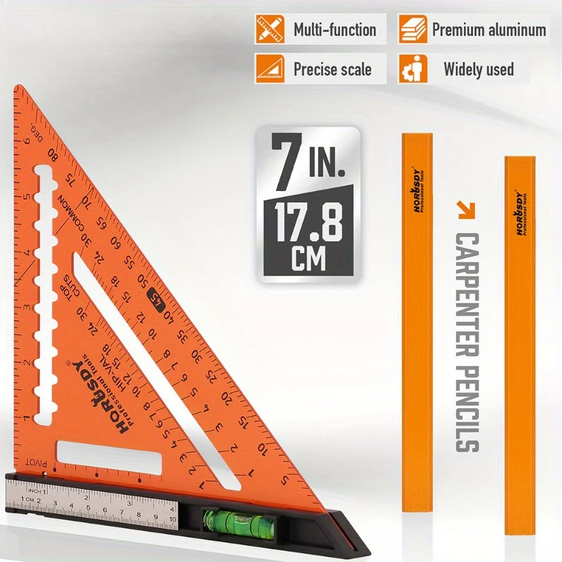 Комбинированный набор квадратных и квадратных инструментов, 7-дюймовый квадратный плотницкий набор инструментов и 12-дюймовая квадратная линейка Комбинированный инструмент для раскводной площадки
Комбинированный набор квадратных и квадратных инструментов, 7-дюймовый квадратный плотницкий набор инструментов и 12-дюймовая квадратная линейка Комбинированный инструмент для раскводной площадки