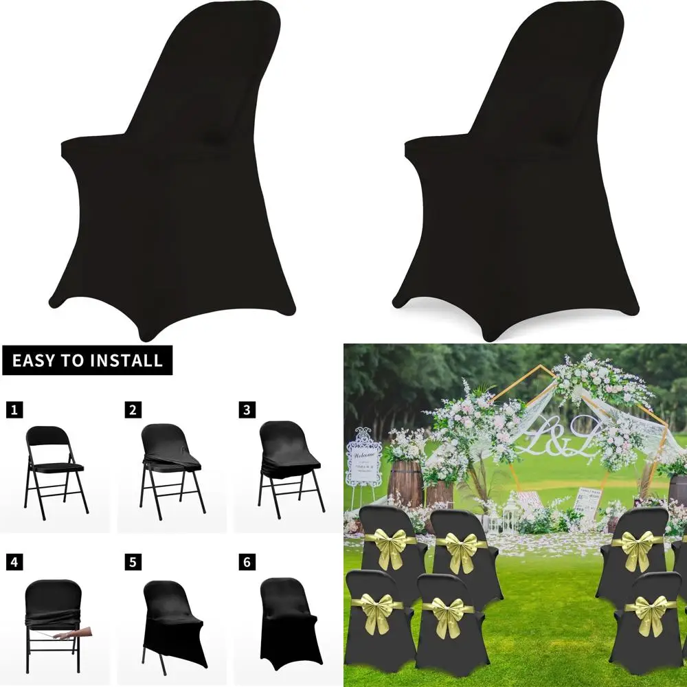 Stretch Spandex Folding Chair Covers, 50 Pack Universal Fit for Weddings, Parties, and Celebrations (Black)
Stretch Spandex Folding Chair Covers, 50 Pack Universal Fit for Weddings, Parties, and Celebrations (Black)