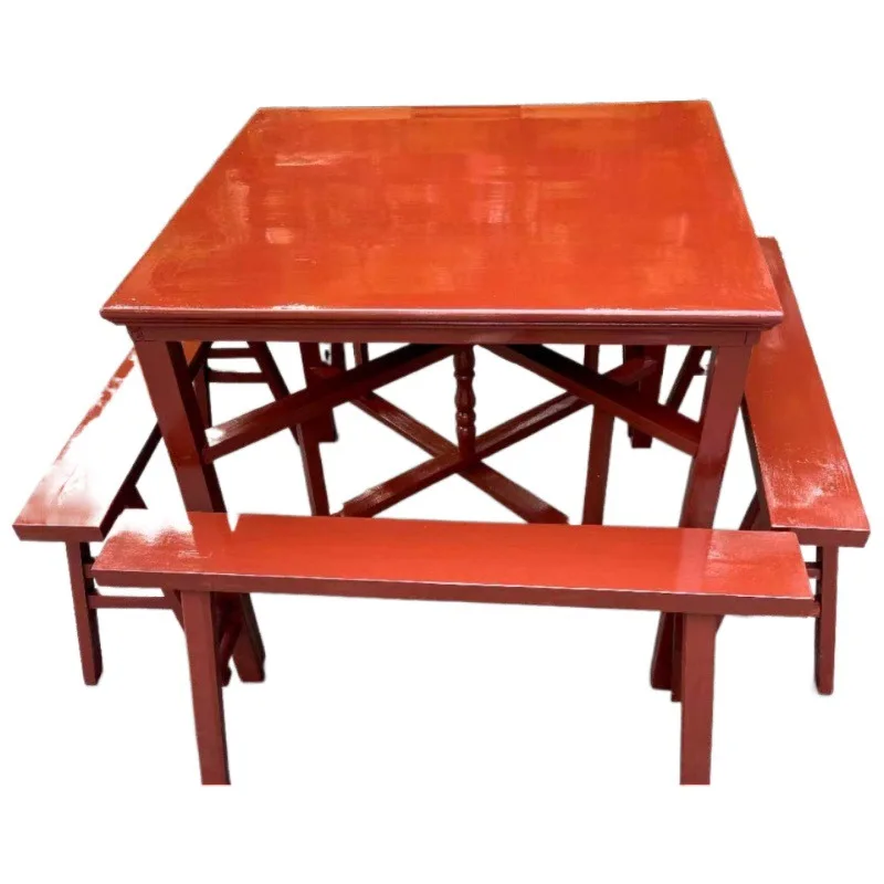 Eight Immortals table, solid wood, iron red, folding, dining table, household, banquet
Eight Immortals table, solid wood, iron red, folding, dining table, household, banquet