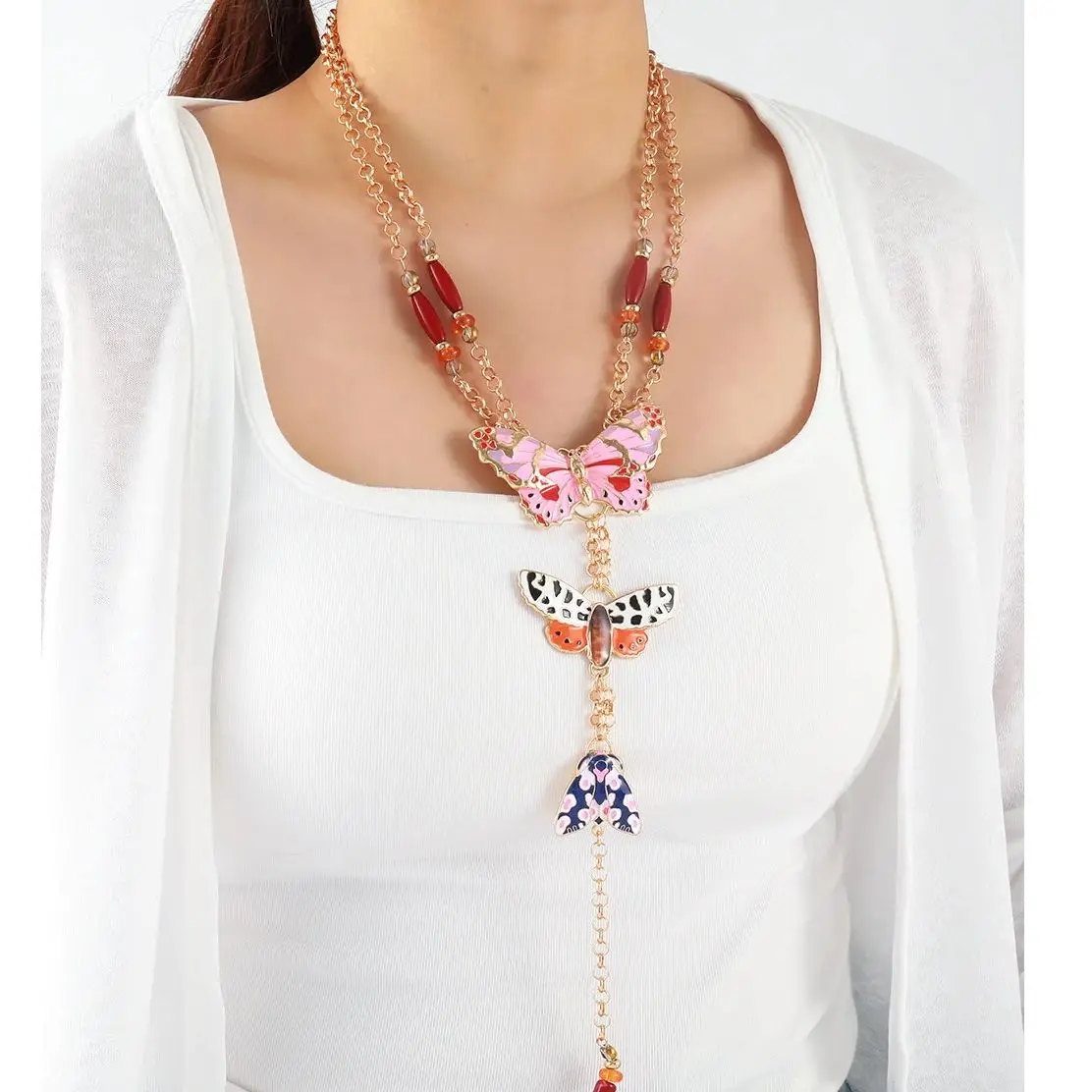 ZAA Luxury Enameled Butterfly Bead Necklace Cuban Link Chains Choker 2025 Trend Women Holiday Party Jewelry Charm Accessories
ZAA Luxury Enameled Butterfly Bead Necklace Cuban Link Chains Choker 2025 Trend Women Holiday Party Jewelry Charm Accessories