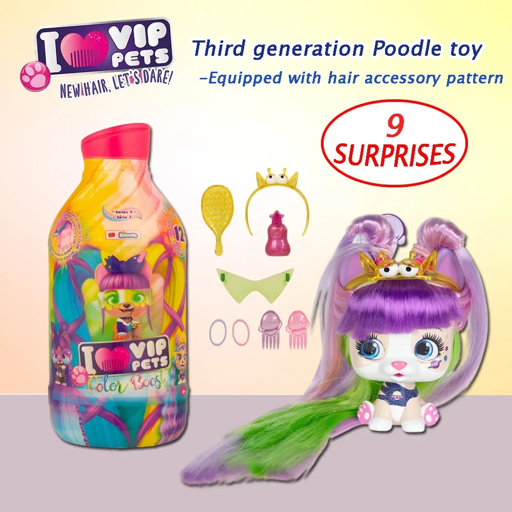 VIP Pets Color Boom Surprise Toy Bottle Series 3 with Hair Dye & Styling Accessories Kawaii Pet Doll
VIP Pets Color Boom Surprise Toy Bottle Series 3 with Hair Dye & Styling Accessories Kawaii Pet Doll