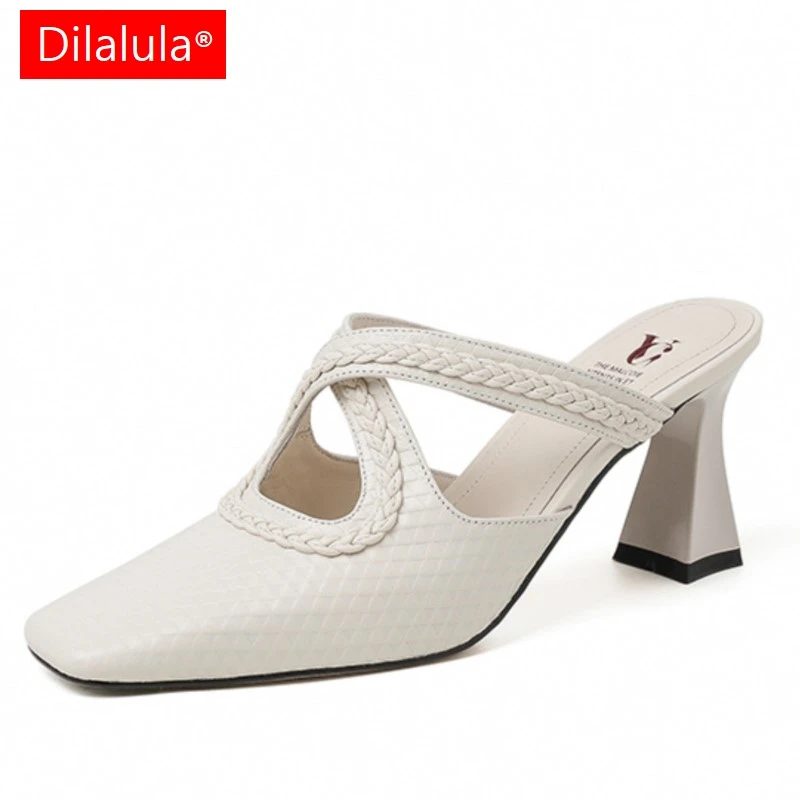 Dilalula 2025 шлепанцы из натуральной кожи, женские туфли-лодочки на высоком каблуке с закрытым носком и перекрестной лентой, женские вечерние тапочки для свиданий, модельные туфли
Dilalula 2025 шлепанцы из натуральной кожи, женские туфли-лодочки на высоком каблуке с закрытым носком и перекрестной лентой, женские вечерние тапочки для свиданий, модельные туфли