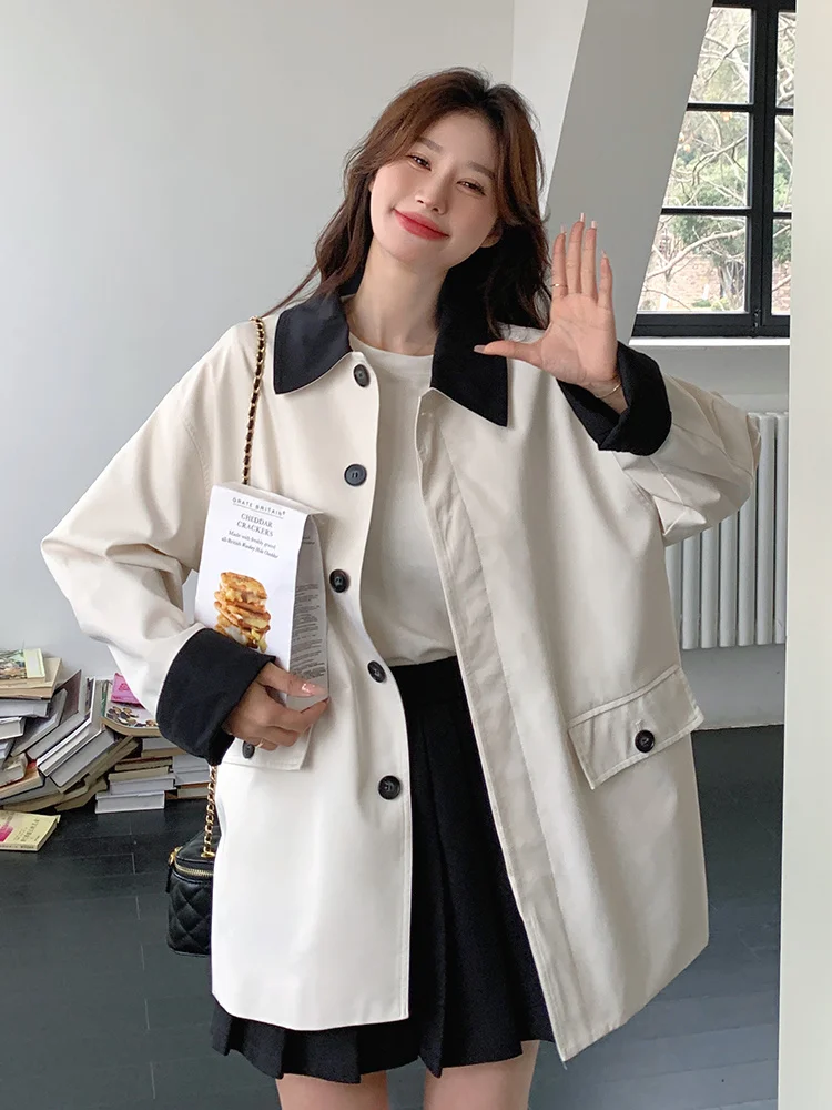 Elegant Coats Woman Red Trench Coat Thermal Protective Girl Portable Rainwear Colorblock Literary Outcoat All Seasons Gray Brief
Elegant Coats Woman Red Trench Coat Thermal Protective Girl Portable Rainwear Colorblock Literary Outcoat All Seasons Gray Brief