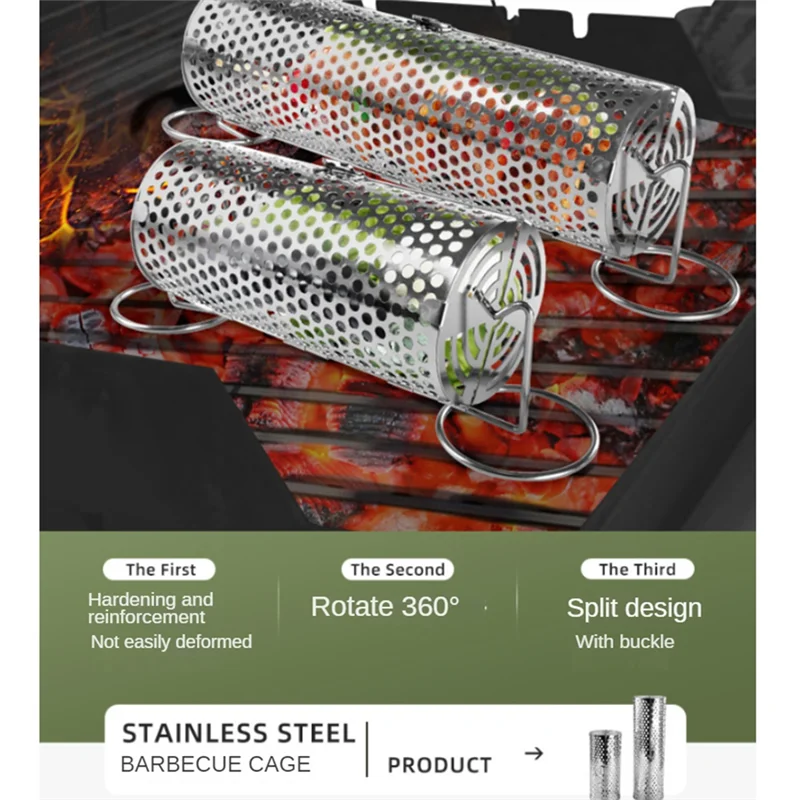 AB15-Barbecue Rolling Grill Basket BBQ Net Tube Grill Basket Grid Open BBQ Grill For Travel Camping Picnic BBQ Accessories
AB15-Barbecue Rolling Grill Basket BBQ Net Tube Grill Basket Grid Open BBQ Grill For Travel Camping Picnic BBQ Accessories