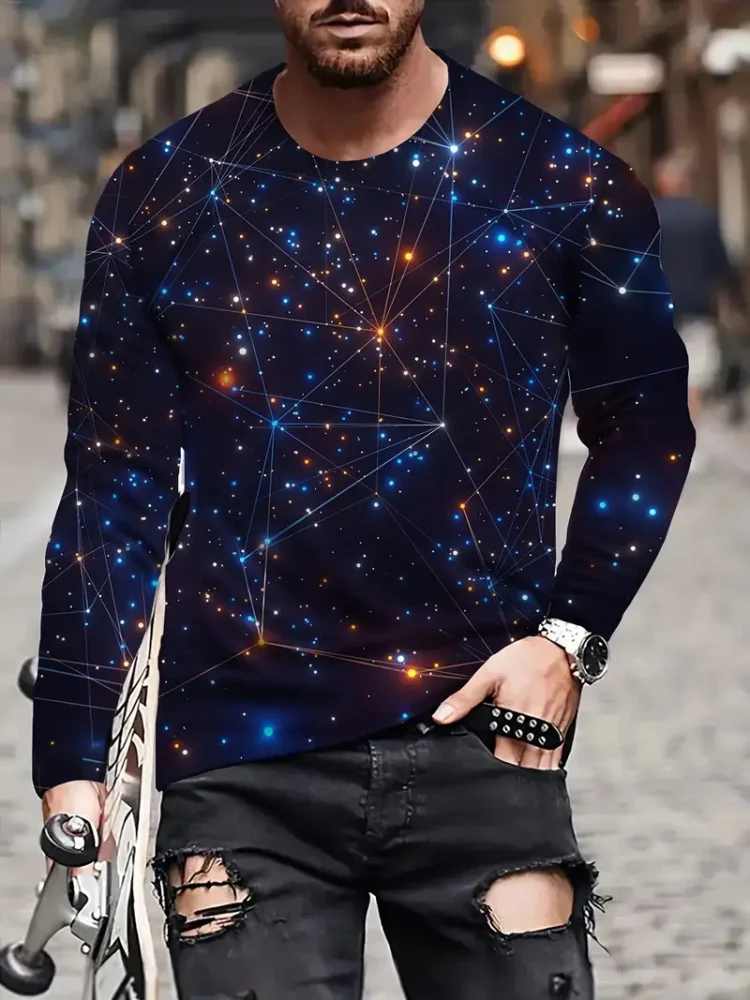Colorful Starry Sky 3D Printed Men's Crewneck Long Sleeve Urban Street Fashion Trend Men's T-shirt Loose Casual Men's Shirt
Colorful Starry Sky 3D Printed Men's Crewneck Long Sleeve Urban Street Fashion Trend Men's T-shirt Loose Casual Men's Shirt