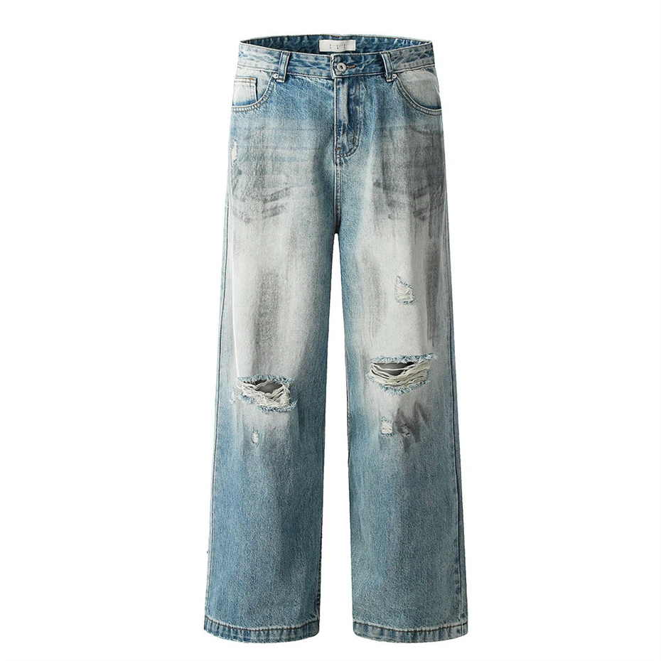 Hip Hop Ripped Hole Jeans Men Baggy Straight Vintage Dirty Denim Pants Oversized Streetwear Punk Spring New Jeans Trousers Mens
Hip Hop Ripped Hole Jeans Men Baggy Straight Vintage Dirty Denim Pants Oversized Streetwear Punk Spring New Jeans Trousers Mens