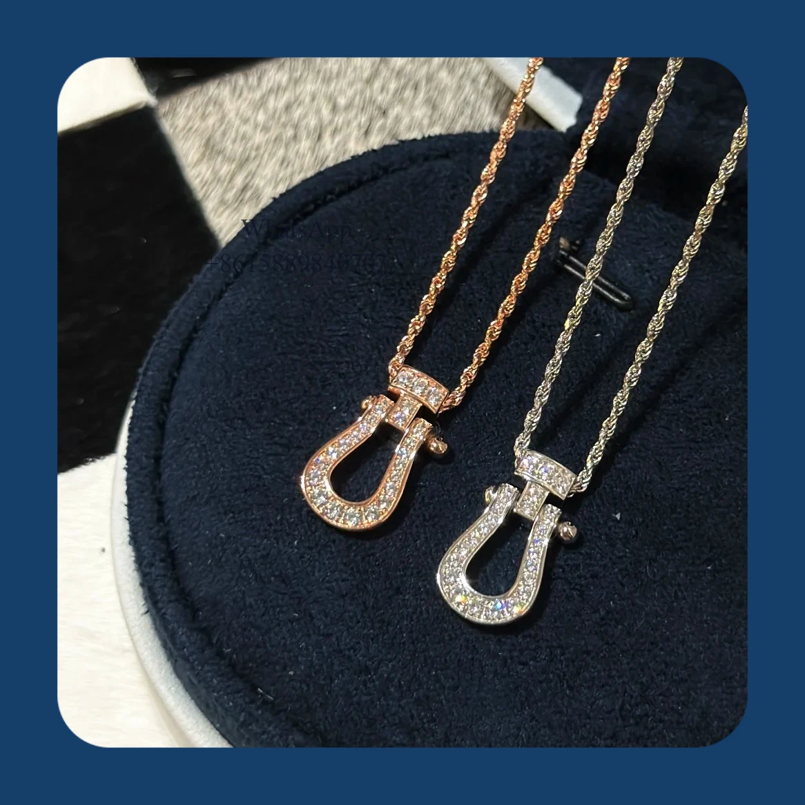 FRD Brand 925 sterling silver, diamond-encrusted horseshoe necklace, figure-eight necklace, exquisite necklace series
FRD Brand 925 sterling silver, diamond-encrusted horseshoe necklace, figure-eight necklace, exquisite necklace series