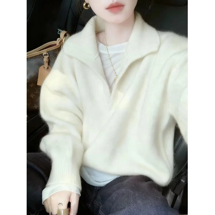 Women's Thiened Knitted Sweater Stand Collar Lazy Sle Outerwear Winter Faion Soft Long Sve Color Regular Fit
Women's Thiened Knitted Sweater Stand Collar Lazy Sle Outerwear Winter Faion Soft Long Sve Color Regular Fit