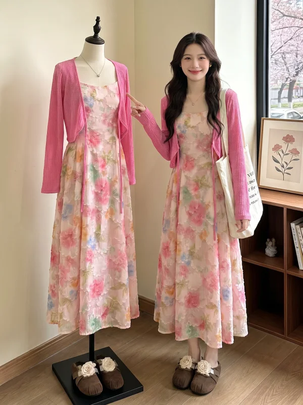 Large Size Women's Summer Floral Dress Set Pink Outerwear Cardigan Two Piece Set Elegant Commute Style Casual Wear
Large Size Women's Summer Floral Dress Set Pink Outerwear Cardigan Two Piece Set Elegant Commute Style Casual Wear