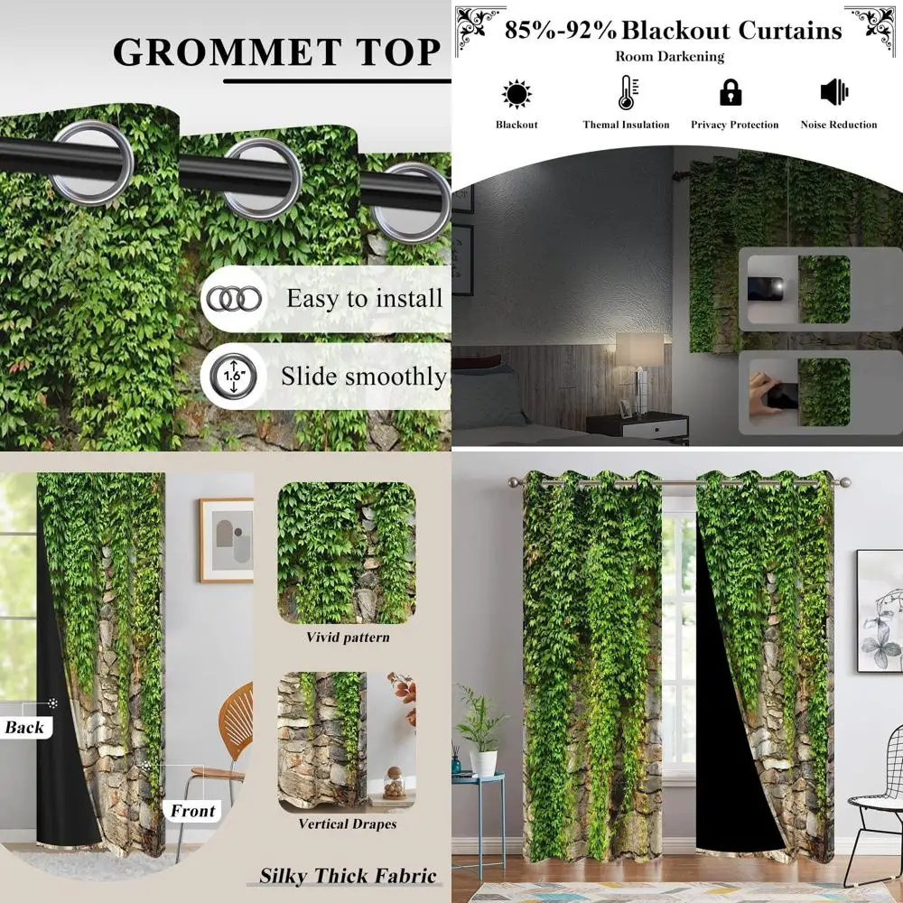 Затемняющие шторы с узором из листьев плюща, 53x84 дюйма, 2 панели, для гостиной и спальни, декор в весеннем стиле
Затемняющие шторы с узором из листьев плюща, 53x84 дюйма, 2 панели, для гостиной и спальни, декор в весеннем стиле