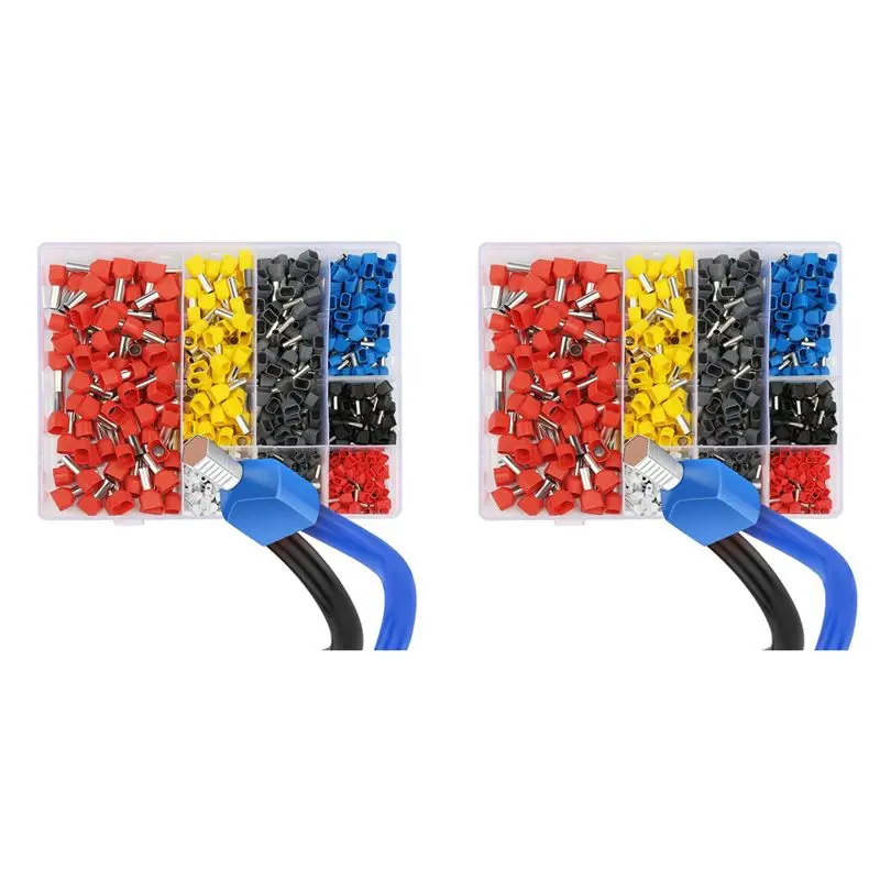 A84X-1500Pcs Twin Wire Ferrules Kit Wire Terminal Ferrules Crimp Connector Twin Ferrules Dual Bootlace Ferrule Teminator Kit
A84X-1500Pcs Twin Wire Ferrules Kit Wire Terminal Ferrules Crimp Connector Twin Ferrules Dual Bootlace Ferrule Teminator Kit