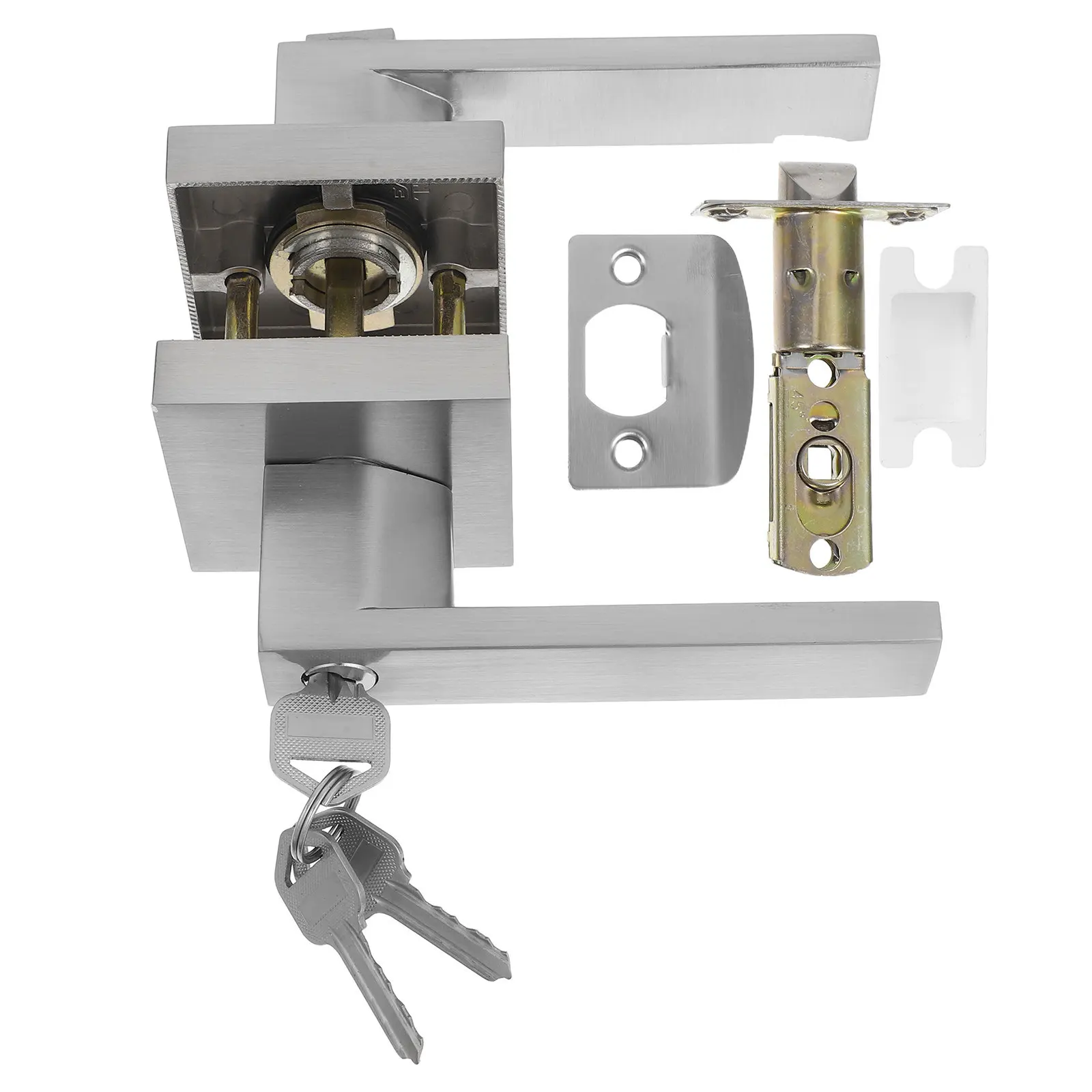 Квадратная дверная ручка-замок с ключом, черная матовая отделка, из алюминиевого сплава, прочная конструкция, плавная и бесшумная работа
Квадратная дверная ручка-замок с ключом, черная матовая отделка, из алюминиевого сплава, прочная конструкция, плавная и бесшумная работа