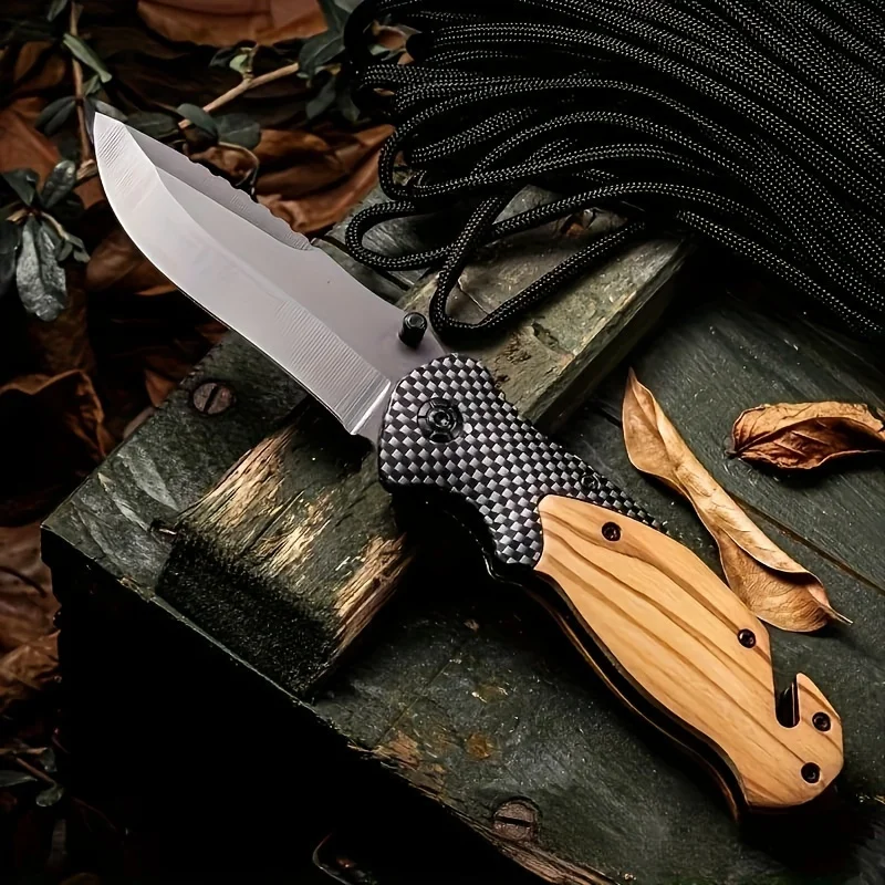 Outdoor multi-function folding knife outdoor camping convenient knife fruit knife, olive wood handle 5CR15 steel
Outdoor multi-function folding knife outdoor camping convenient knife fruit knife, olive wood handle 5CR15 steel