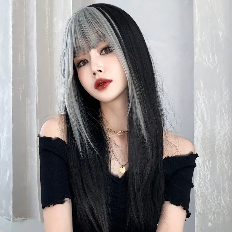 Woman Wigs Long two-tone Natural Synthetic Hair for Women Straight with Bangs Wigs Daily Cosplay Hair Heat Resistant Fiber Wig
Woman Wigs Long two-tone Natural Synthetic Hair for Women Straight with Bangs Wigs Daily Cosplay Hair Heat Resistant Fiber Wig