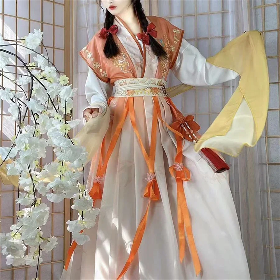 Traditional Chinese Costumes For Women's 2023 Hanfu Dress Folk Dance Vintage Print Embroidery Fairy Princess Outfit Hanfu Dress
Traditional Chinese Costumes For Women's 2023 Hanfu Dress Folk Dance Vintage Print Embroidery Fairy Princess Outfit Hanfu Dress