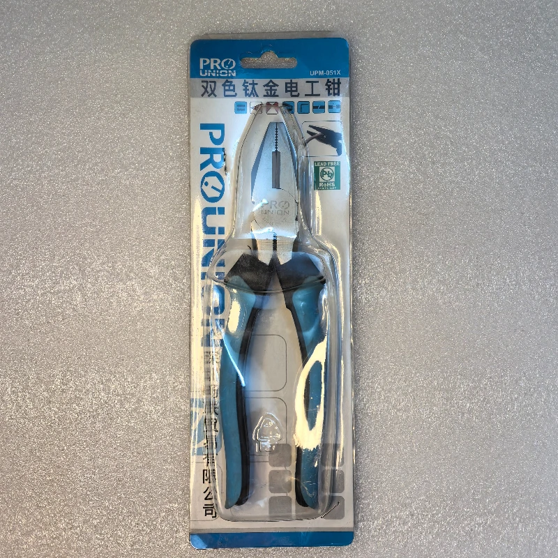 UPM-051X 8-Inch Industrial-Grade Electrician's Labor-Saving Pliers Flat Nose Pliers and Diagonal Pliers for Electrical Work
UPM-051X 8-Inch Industrial-Grade Electrician's Labor-Saving Pliers Flat Nose Pliers and Diagonal Pliers for Electrical Work