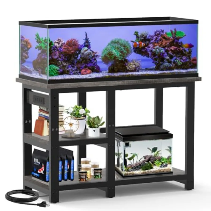 40-50 Gallon Fish Tank Stand with 5 in 1 Power Outlets, 36x18 Inch Heavy Duty Metal Frame Aquarium Stand, Adjustable Storage Sh
40-50 Gallon Fish Tank Stand with 5 in 1 Power Outlets, 36x18 Inch Heavy Duty Metal Frame Aquarium Stand, Adjustable Storage Sh