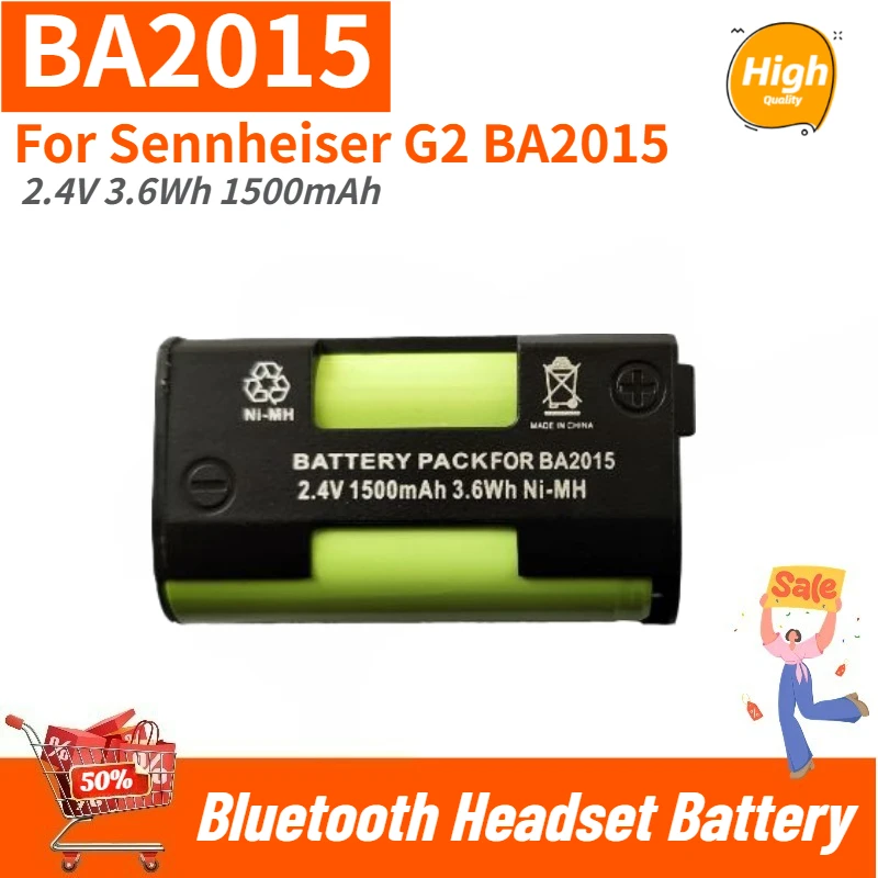 BA2015 High Quality Battery 2.4V 3.6Wh 1500mAh for Sennheiser G2 BA2015 Bluetooth Headset Brand New Replacement Battery
BA2015 High Quality Battery 2.4V 3.6Wh 1500mAh for Sennheiser G2 BA2015 Bluetooth Headset Brand New Replacement Battery