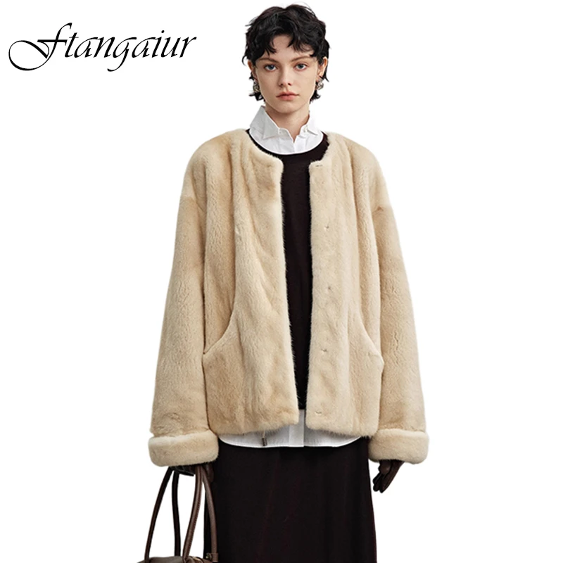 Зимнее импортное пальто из норки Ftangaiur, бежевое, с круглым вырезом и отложным воротником, женское, из натурального мягкого меха норки
Зимнее импортное пальто из норки Ftangaiur, бежевое, с круглым вырезом и отложным воротником, женское, из натурального мягкого меха норки