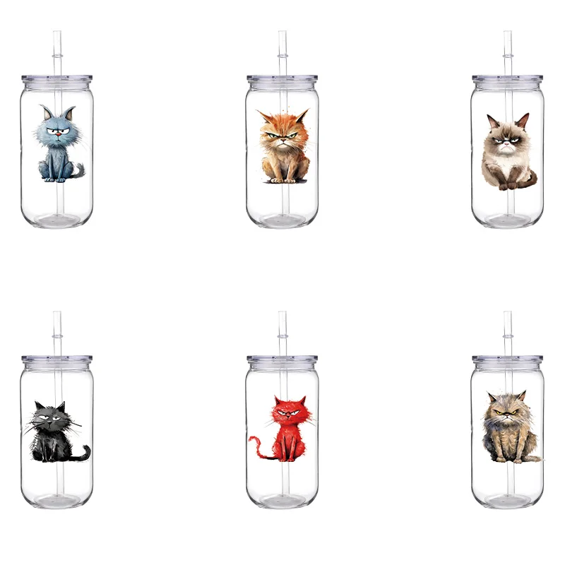 16oz Printed PET Cup With Straw Transparent Lid Funny Cartoon Cat Design Can Hold Milk Juice Coffee High Quality Cups
16oz Printed PET Cup With Straw Transparent Lid Funny Cartoon Cat Design Can Hold Milk Juice Coffee High Quality Cups