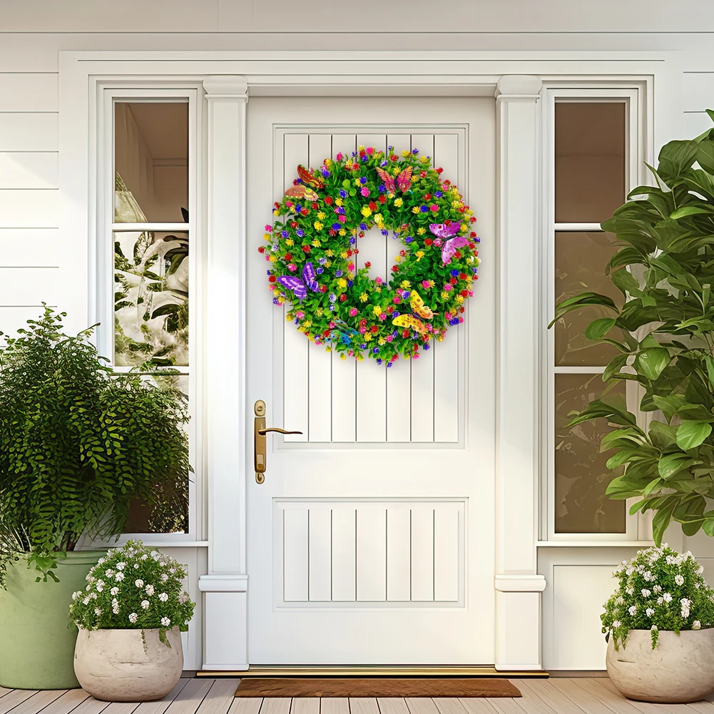 Artificial Eucalyptus Wreath Sping Door Wreath Butterfly Flower Wreath for Wall Window Farmhouse Party Holiday Home Decor
Artificial Eucalyptus Wreath Sping Door Wreath Butterfly Flower Wreath for Wall Window Farmhouse Party Holiday Home Decor