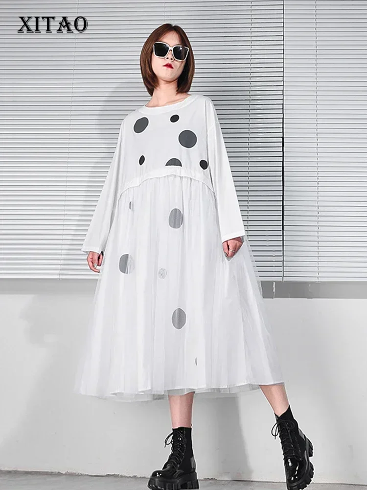 XITAO Mesh Patchwork Dress Casual Loose Large Sizer Fashion Dot Print Simplicity Long Sleeve 2025 Spring New Pleated Hem WMD2016
XITAO Mesh Patchwork Dress Casual Loose Large Sizer Fashion Dot Print Simplicity Long Sleeve 2025 Spring New Pleated Hem WMD2016