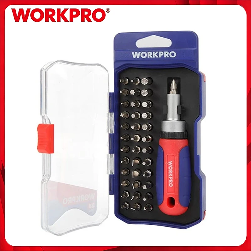WORKPRO WP200517 38-Piece Ratchet Screwdriver Set Durable CR-V Steel Non-slip Handle for Mechanic Household Maintenance Repair
WORKPRO WP200517 38-Piece Ratchet Screwdriver Set Durable CR-V Steel Non-slip Handle for Mechanic Household Maintenance Repair