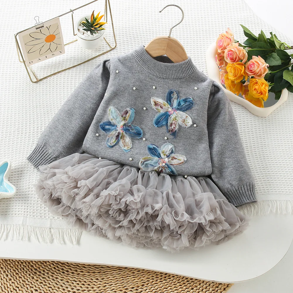 Girls' Sweater Half Skirt Set 2026 New Girl Baby Sequin Flower Knitted Pullover Korean Girls Mesh Dance Puff Skirts
Girls' Sweater Half Skirt Set 2026 New Girl Baby Sequin Flower Knitted Pullover Korean Girls Mesh Dance Puff Skirts