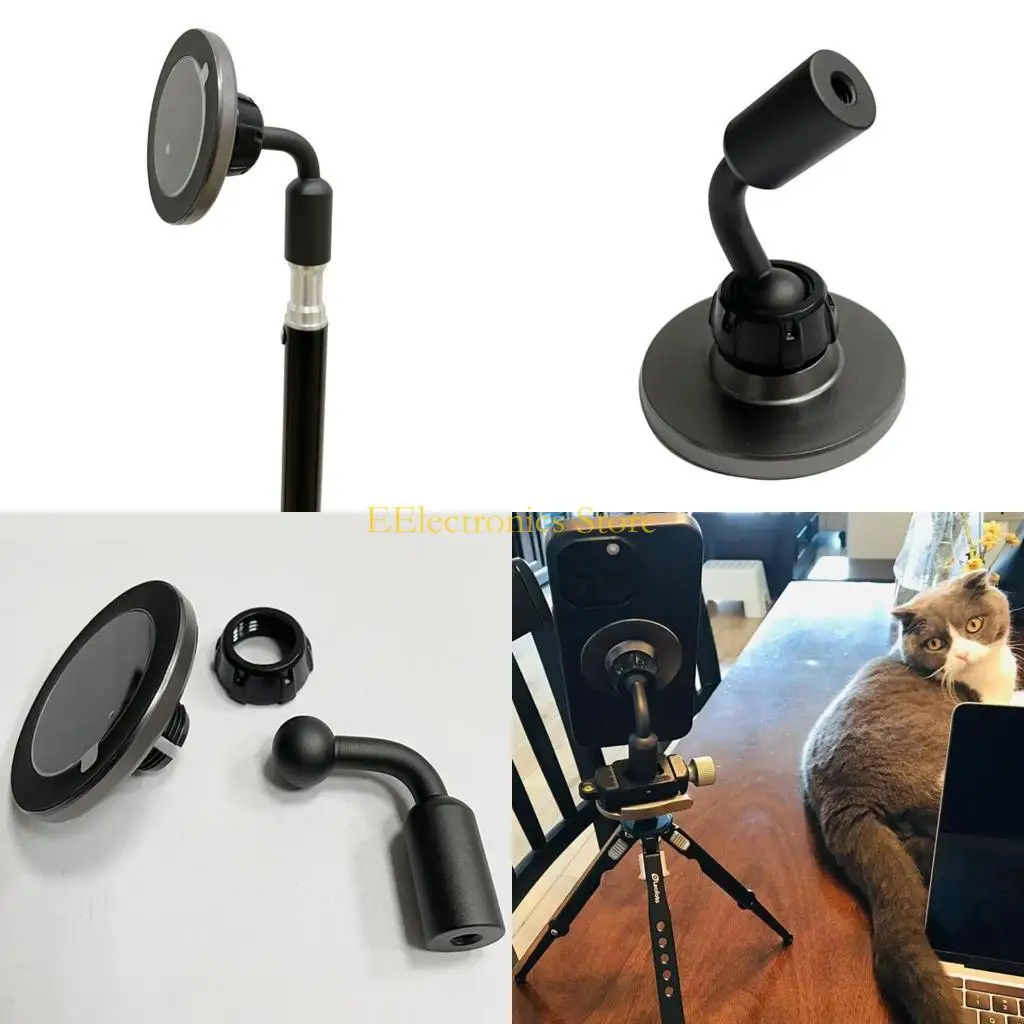 B03C Sturdy Aluminum Alloy Magnet Holder Adapter1/4 to 17mm Ball Magnetic Tripod Adapter fitting for Phone 12-15 Series
B03C Sturdy Aluminum Alloy Magnet Holder Adapter1/4 to 17mm Ball Magnetic Tripod Adapter fitting for Phone 12-15 Series