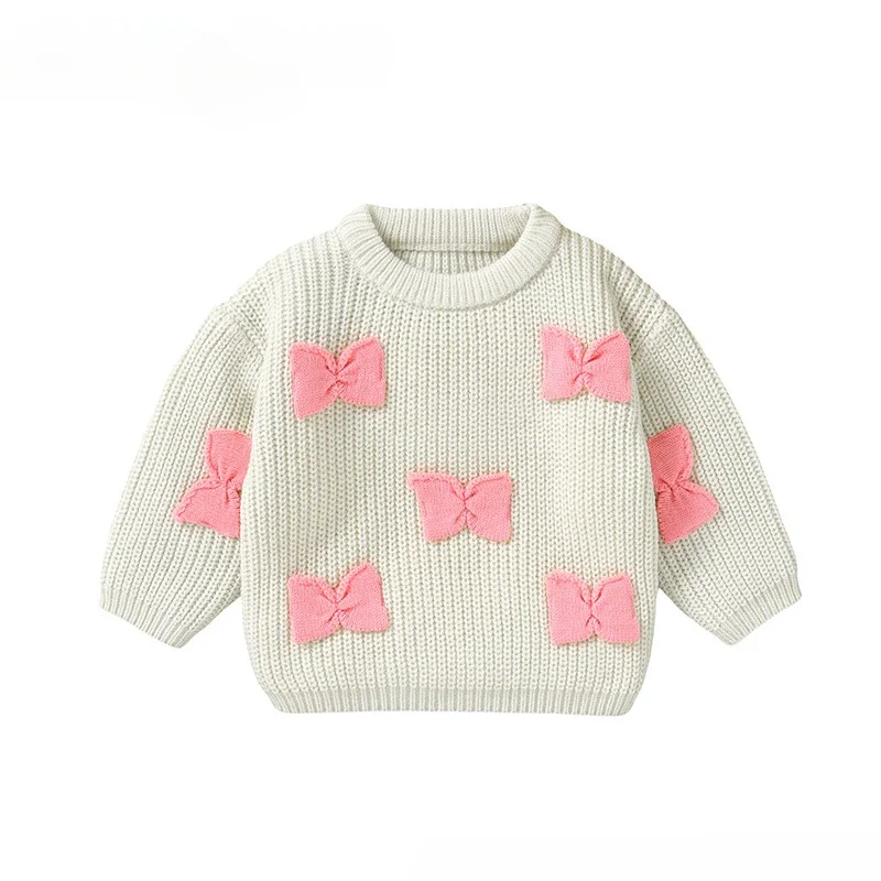2024 New Baby Children Knitwear Clothing Three-Dimensional Bow Pattern Knitted Top Sweater Autumn and Winter Outerwear Clothes
2024 New Baby Children Knitwear Clothing Three-Dimensional Bow Pattern Knitted Top Sweater Autumn and Winter Outerwear Clothes