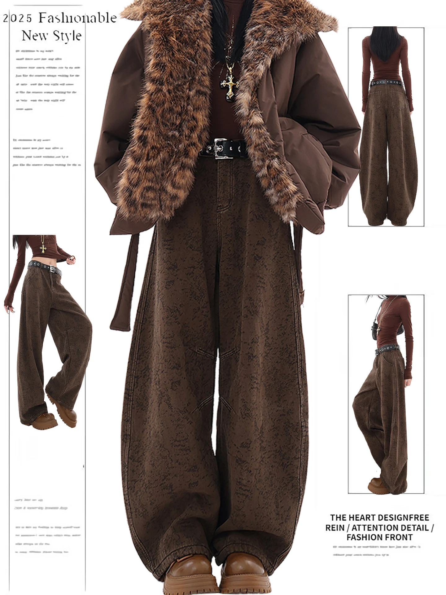 Retro American Embroidered Denim Pants Women's Autumn Winter Loose Straight Wide Leg Pants Brown Pants High Waist Straight Le...
Retro American Embroidered Denim Pants Women's Autumn Winter Loose Straight Wide Leg Pants Brown Pants High Waist Straight Le...