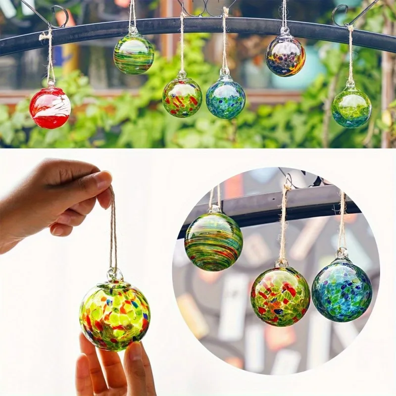 6pcs Hangable Glass Balls Hand Blown Glass Witches Magic Balls Glass Hangable Ornaments For Patio Window Christmas Ornaments 
6pcs Hangable Glass Balls Hand Blown Glass Witches Magic Balls Glass Hangable Ornaments For Patio Window Christmas Ornaments