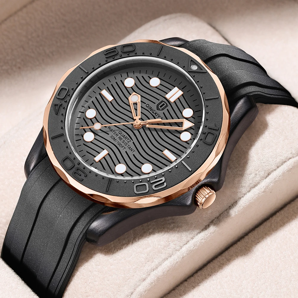 QINGXIYA Mens Watches Top Brand Luxury Watch Men Silicone Military Sports Waterproof Date Quartz Watch For Men Relogio Masculino
QINGXIYA Mens Watches Top Brand Luxury Watch Men Silicone Military Sports Waterproof Date Quartz Watch For Men Relogio Masculino